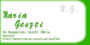 maria geszti business card